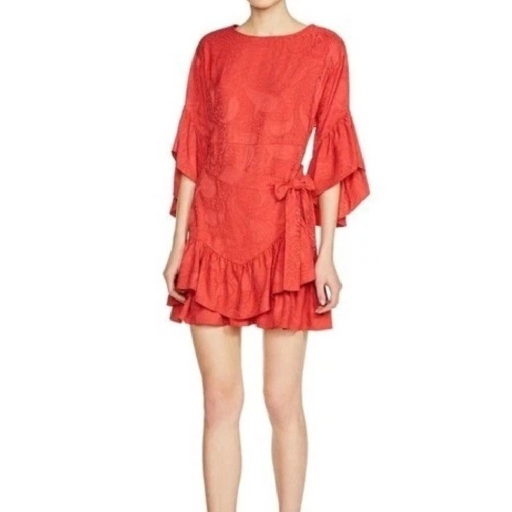 Maje‎ Rahima Rouge Dress Womens S Red Party Event Casual Coastal Contemporary